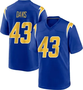 Michael Davis Los Angeles Chargers Game-Used #43 Royal